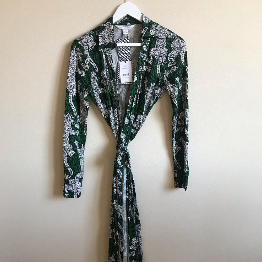 DVF, Green Wrap Dress, NWT, Size 8